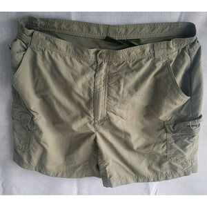 field and stream mens xl x-large swim trunks cargo pocket lined tan